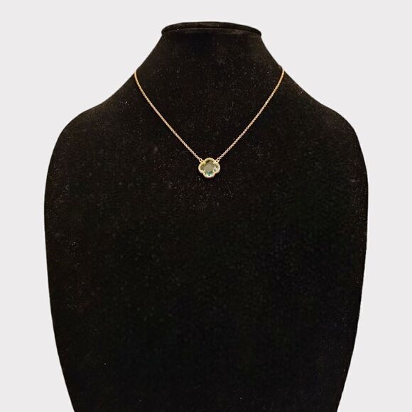 Mia Fiore Italy Dyadema 925 Sterling Silver Blue Crystal 4 Leaf Clover Necklace - Picture 5 of 8